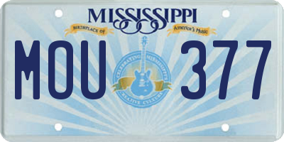 MS license plate MOU377