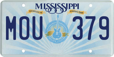 MS license plate MOU379