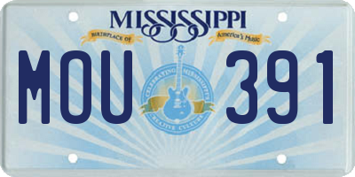 MS license plate MOU391
