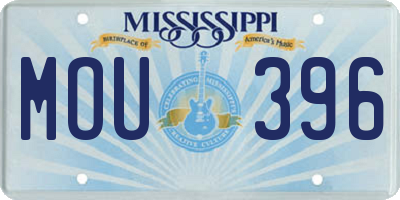 MS license plate MOU396