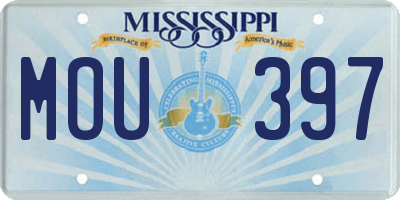 MS license plate MOU397