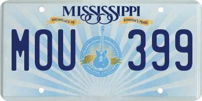 MS license plate MOU399