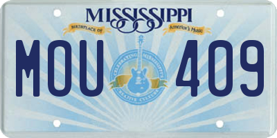 MS license plate MOU409