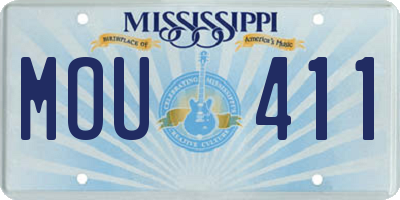 MS license plate MOU411