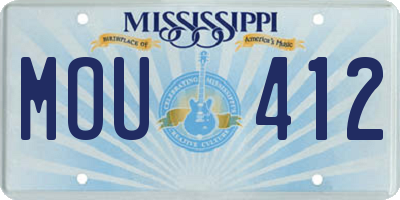 MS license plate MOU412