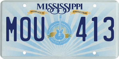 MS license plate MOU413