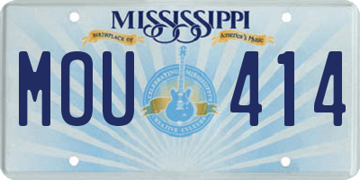 MS license plate MOU414