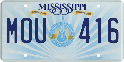 MS license plate MOU416