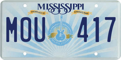 MS license plate MOU417