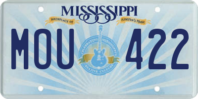 MS license plate MOU422