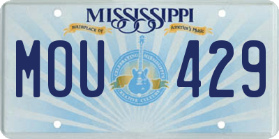 MS license plate MOU429