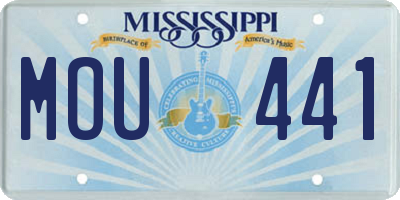 MS license plate MOU441