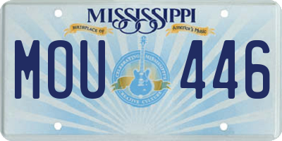 MS license plate MOU446