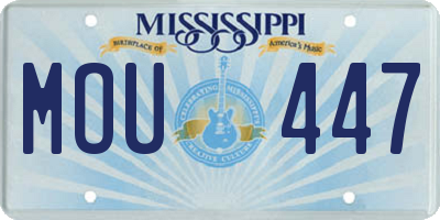 MS license plate MOU447
