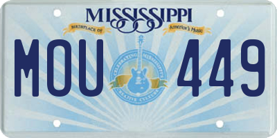 MS license plate MOU449