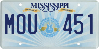 MS license plate MOU451