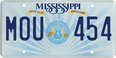 MS license plate MOU454