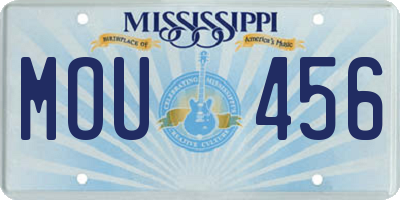 MS license plate MOU456