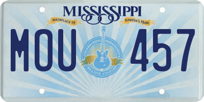 MS license plate MOU457