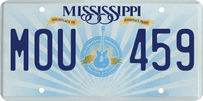 MS license plate MOU459