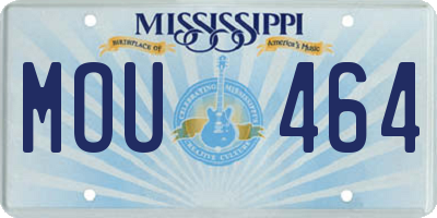MS license plate MOU464