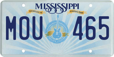 MS license plate MOU465