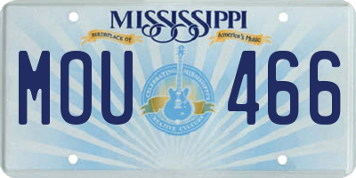 MS license plate MOU466