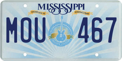 MS license plate MOU467
