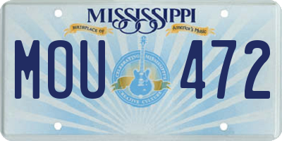 MS license plate MOU472