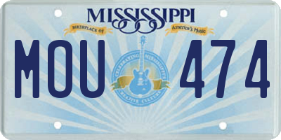 MS license plate MOU474