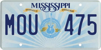 MS license plate MOU475