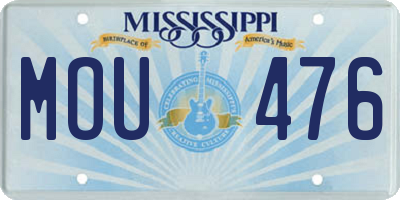 MS license plate MOU476