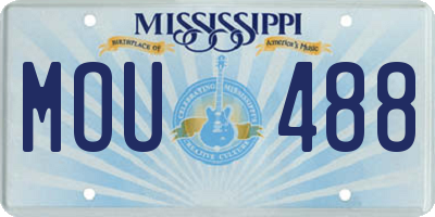 MS license plate MOU488