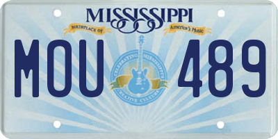 MS license plate MOU489