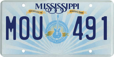 MS license plate MOU491