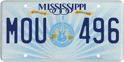 MS license plate MOU496