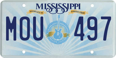 MS license plate MOU497