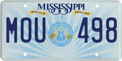 MS license plate MOU498