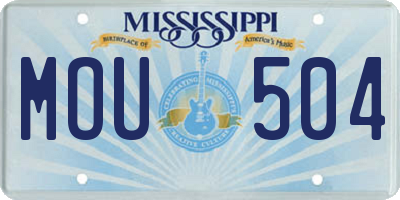 MS license plate MOU504