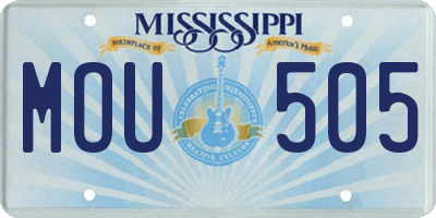 MS license plate MOU505