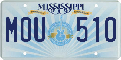 MS license plate MOU510