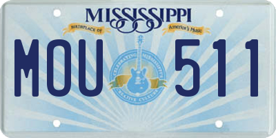 MS license plate MOU511