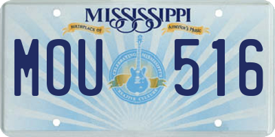 MS license plate MOU516