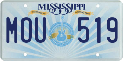 MS license plate MOU519