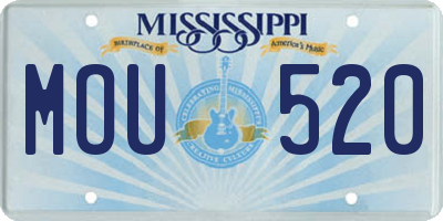 MS license plate MOU520