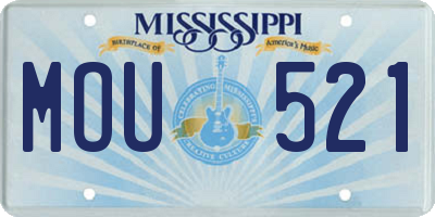 MS license plate MOU521