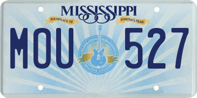 MS license plate MOU527