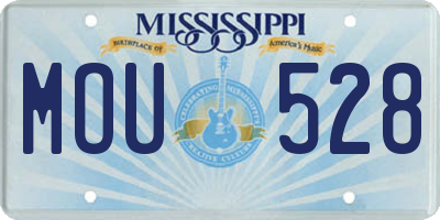 MS license plate MOU528