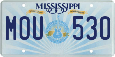 MS license plate MOU530