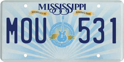 MS license plate MOU531